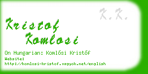 kristof komlosi business card