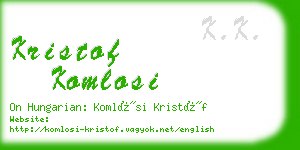 kristof komlosi business card